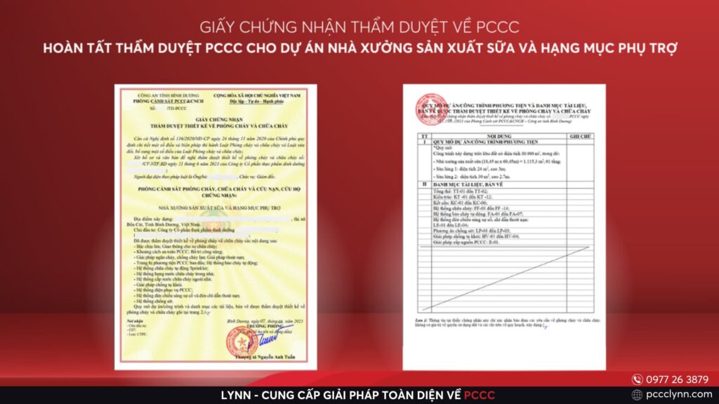 Hoàn Tất Thẩm Duyệt PCCC Cho Dự Án Nhà Xưởng Sản Xuất Sữa Và Hạng Mục Phụ Trợ