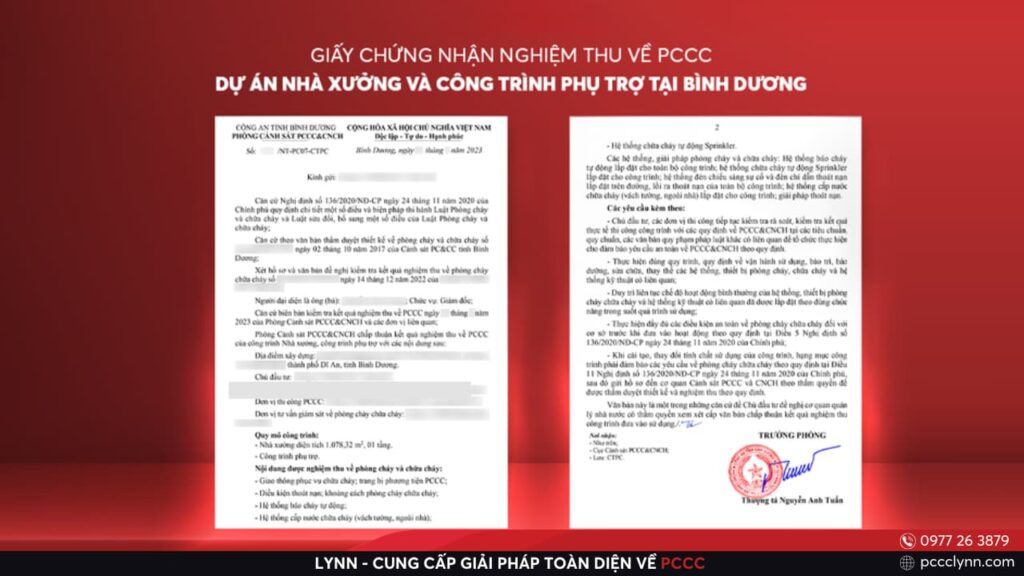 Hoàn Tất Nghiệm Thu PCCC Doanh Nghiệp Sản Xuất Cấu Kiện Kim Loại