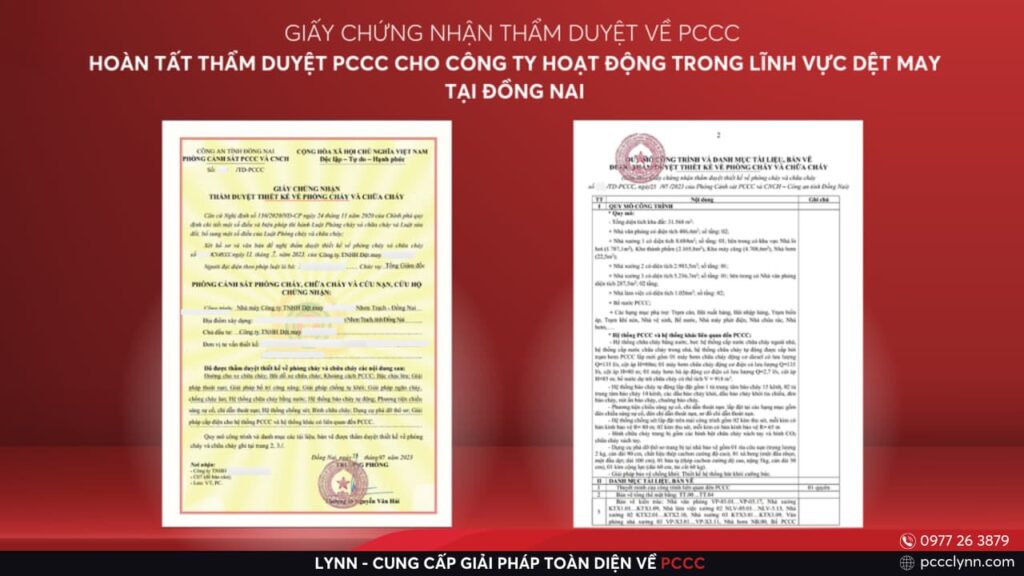 Hoàn Tất Thẩm Duyệt PCCC Cho Công Ty Hoạt Động Trong Lĩnh Vực Dệt May Tại Đồng Nai