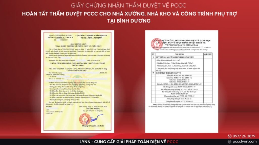 Hoàn Tất Thẩm Duyệt PCCC Cho Nhà Xưởng, Văn Phòng Và Công Trình Phụ Trợ Tại KCN Việt Hương - Bình Dương